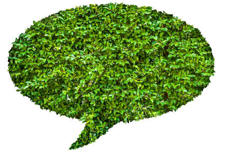 Bubble for speech in green leaves