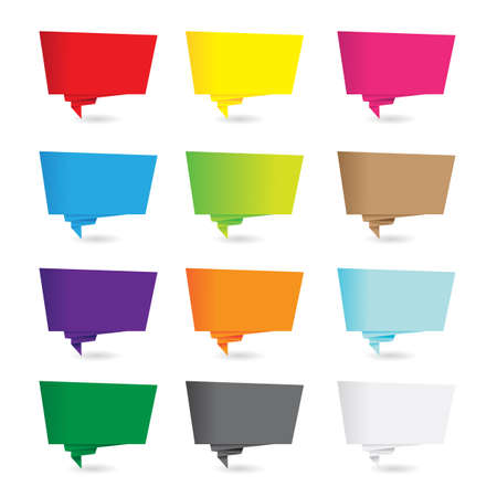 set of origami banners, vector のイラスト素材