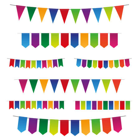 Vector bunting and garlandのイラスト素材