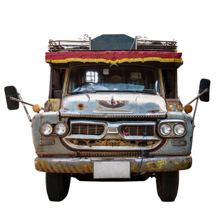 Old truck isolated on white background 