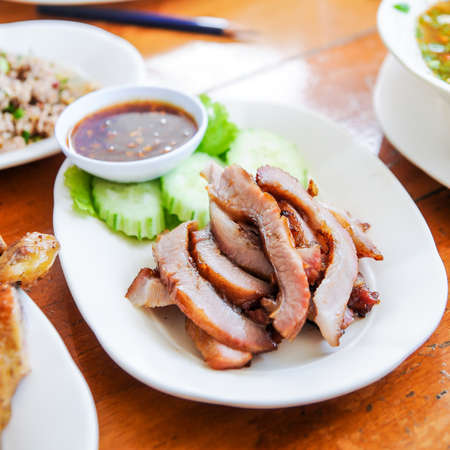 Delicious smoked pork の写真素材