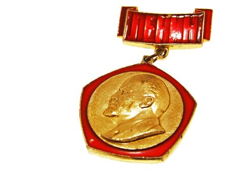 The Soviet icon isolated on white background の写真素材