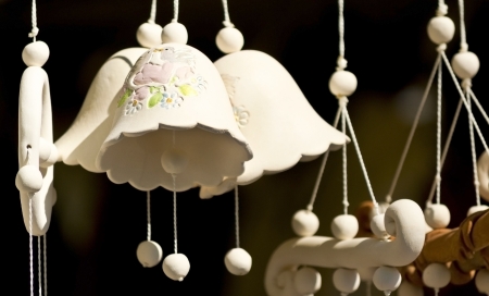 clay bells folk art and craftの写真素材