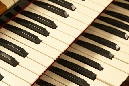 keys of the old organ in the churchの写真素材