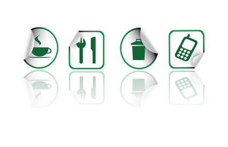 green stiker iconsのイラスト素材