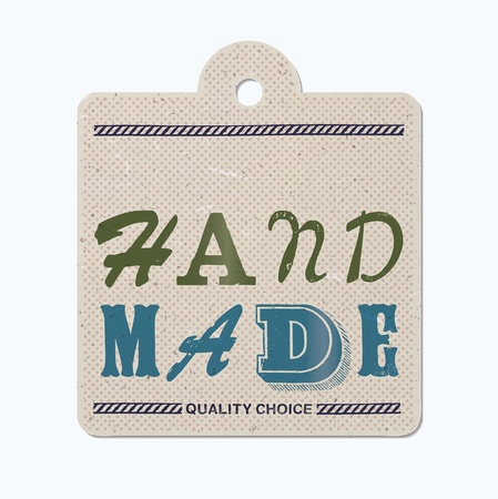 Vintage letterpress printed hanging label (hand made)のイラスト素材