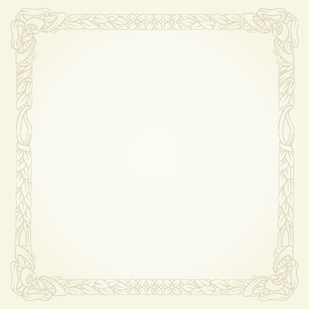 vintage gold floral typographic frameのイラスト素材