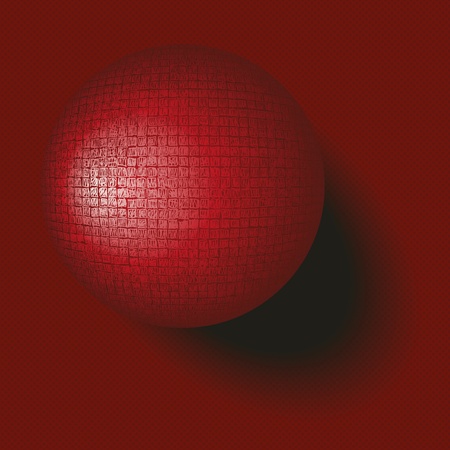 Dark red textured sphere on planeのイラスト素材