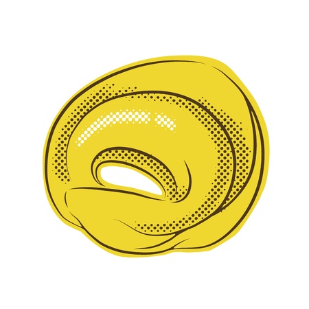 Italian filled pasta foodのイラスト素材