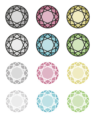 Gemetric pattern of gem brilliant cutのイラスト素材