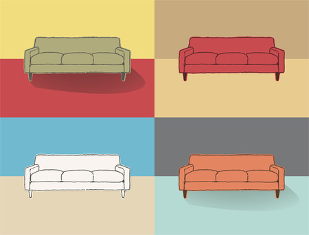 couch drawingのイラスト素材