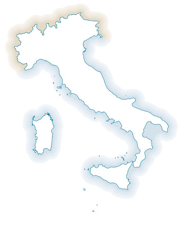 Map of Italy silhouetteのイラスト素材