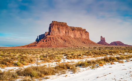 winter morning in the monument valleyの写真素材