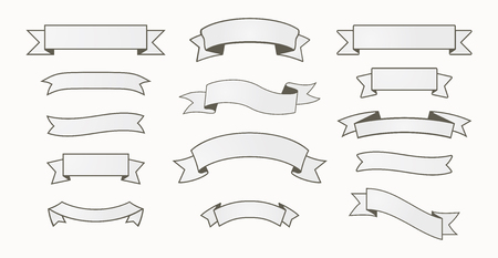 White ribbons in comics styleのイラスト素材
