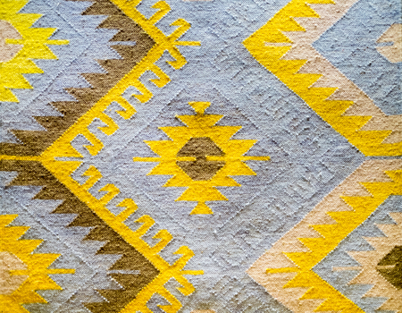 Geometric traditional kilim carpet detail
