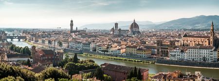 panoramic view on historical center of the City of Florence. Tuscany, Italyの写真素材