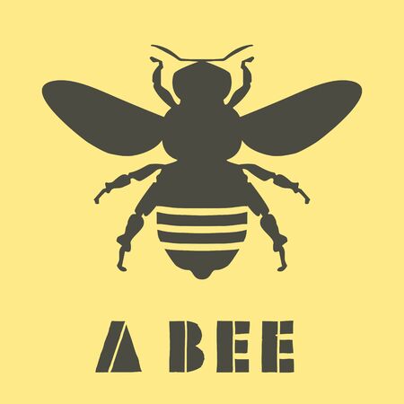 Silhouette of a bee viewed from aboveのイラスト素材