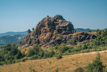 San Zanobi Stone - Sasso di San Zanobi - ophiolites rock formation in the municipality of Firenzuola, Tuscany, Italyの写真素材