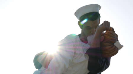 SAN DIEGO, CALIFORNIA USA - 23 FEB 2020: Unconditional Surrender Statue, USS Midway Museum. Symbol...