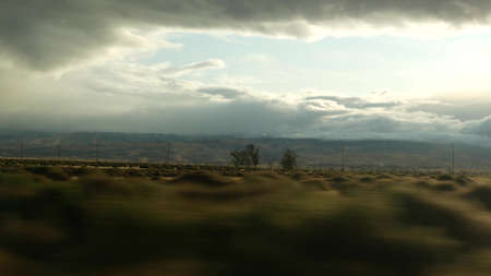 Driving auto, road trip in California, USA, view from car. Hitchhiking traveling in United States....