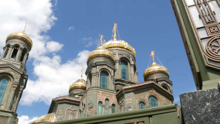 Kubinka, Moscow Oblast, Russia - 10 Jul 2020: Main Cathedral of the Russian Armed Forces in Patriot Park. Military christian orthodox church, Resurrection of Christ temple. Religious architecture.のeditorial素材