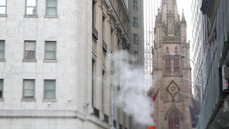 New York City United States. Lower Manhattan Downtown Financial District urban architecture....
