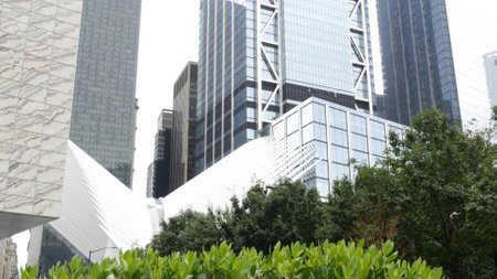New York City Lower Manhattan Downtown Financial District street architecture, United States. One...