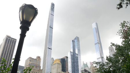 New York City Manhattan Midtown. Central park on 5th Fifth 5 avenue, USA. American landmark, urban...
