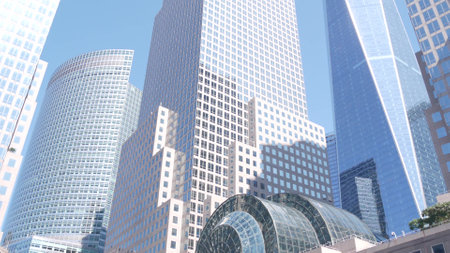 New York City Manhattan, Downtown Financial District architecture, United States. One World Trade...