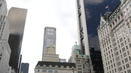 New York City Manhattan Midtown. Central park on 5th Fifth 5 avenue, USA. American landmark, urban...