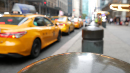 New York City Grand Central Terminal railway station, 42 street. Manhattan Midtown. Yellow taxi cab...