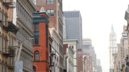 New York City, United States - 8 Sept 2023: Manhattan Soho fashion district, Broadway street. USA...