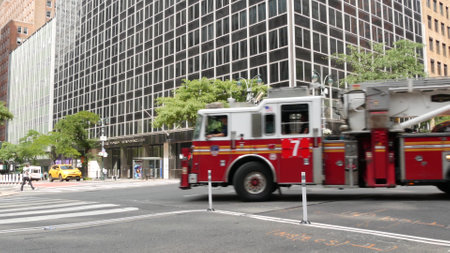 New York City, United States - 4 Sept 2023: Manhattan Midtown 42 street, 2 avenue crossroad...