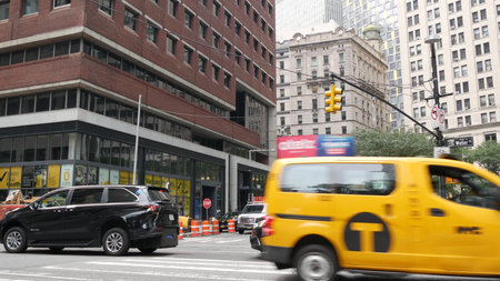New York City, United States - 9 Sept 2023: Manhattan Downtown Financial District Water street...