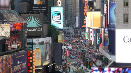 New York City, United States - 14 Sept 2023: Times Square, Manhattan Midtown Broadway street, USA....