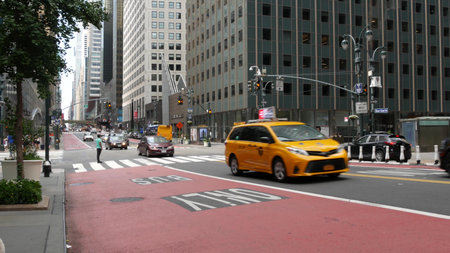 New York City, United States - 4 Sept 2023: Manhattan Midtown East 42 street, 3 avenue crossroad...