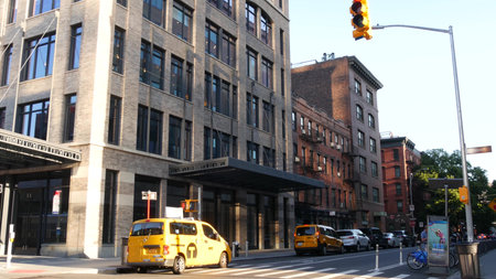 New York City, United States - 2 Sept 2023: Manhattan Midtown street in Chelsea, 9 avenue crossroad...