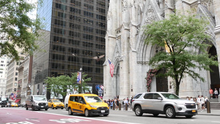 New York City, United States - 11 Sept 2023: Manhattan Midtown street, Fifth 5 avenue, 5th ave,...