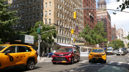 New York City, United States - 8 Sept 2023: Manhattan Greenwich Village street, 5th, Fifth 5 avenue....