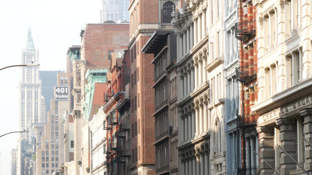 New York City, United States - 8 Sept 2023: Manhattan Soho fashion district, Broadway street. USA...