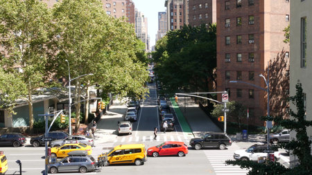 New York City, United States - 1 Sept 2023: Chelsea urban architecture from High Line, Manhattan...
