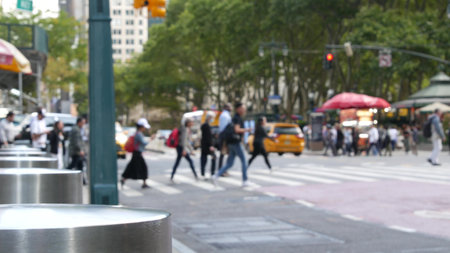 Sixth 6 avenue and 42nd street crossroad, Bryant park in Manhattan Midtown, New York City, United...