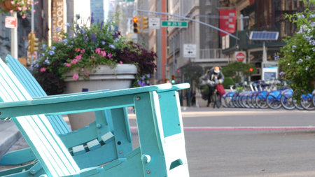 Fifth 5 avenue and Broadway street crossroad, Manhattan Midtown, New York City, United States....