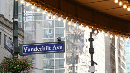 Grand Central Terminal on East 42 street, New York City Manhattan Midtown. Railway building entrance...