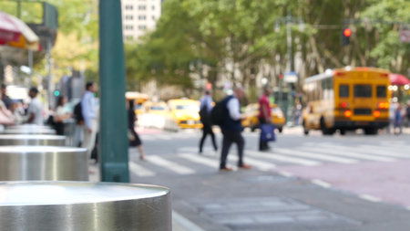 Sixth 6 avenue and 42nd street crossroad, Bryant park in Manhattan Midtown, New York City, United...