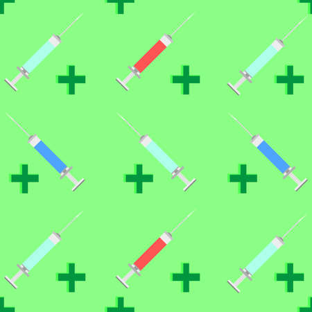 Medical background with injections and treatment iconのイラスト素材