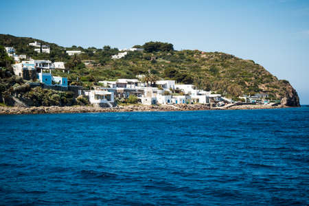 View from the sea of Panarea Aeolian Islands in Sicily Italyのeditorial素材