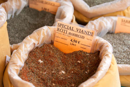 spices in an French market.の写真素材
