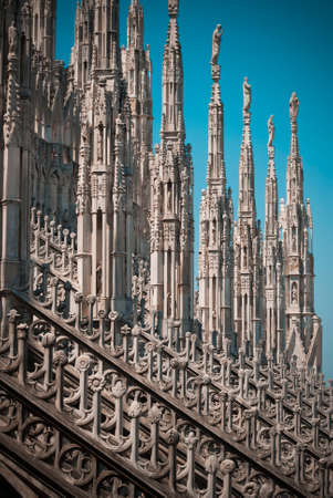 Series of architectural details of the Milan Cathedral Spire.の写真素材