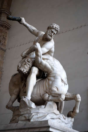 Hercules with the centaur Nessus, Gianbologna in Florence Italyのeditorial素材